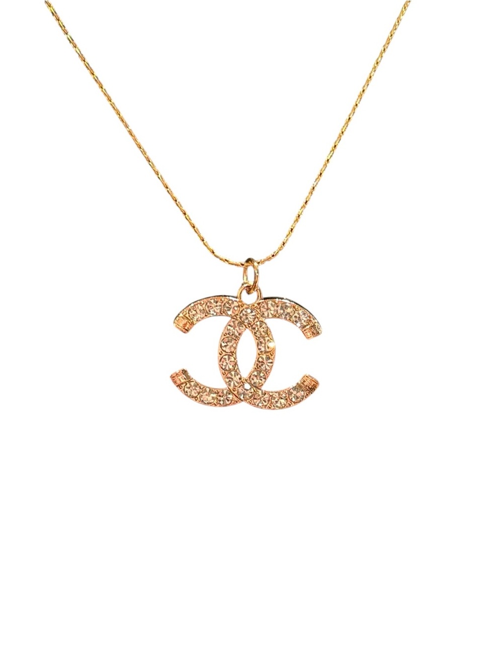 Gold Crystal Pendant Necklace